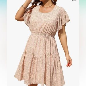 Boho Chiffon Print Midi Skater Dress